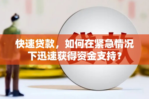 安龙快速贷款，如何在紧急情况下迅速获得资金支持？