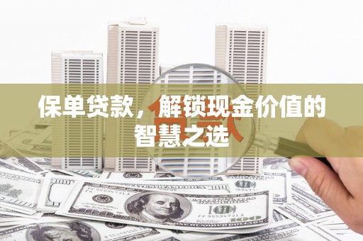 安龙保单贷款，解锁现金价值的智慧之选