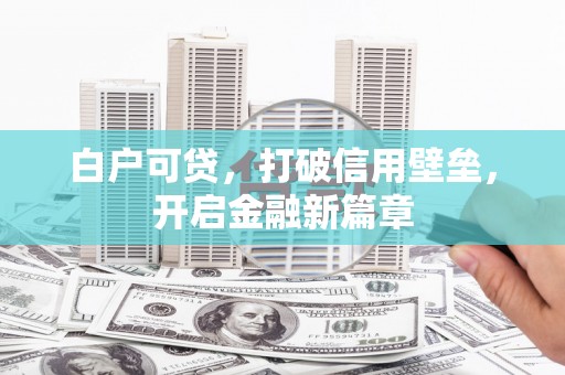 安龙白户可贷，打破信用壁垒，开启金融新篇章