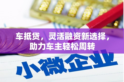 安龙车抵贷，灵活融资新选择，助力车主轻松周转