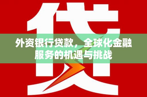 安龙外资银行贷款，全球化金融服务的机遇与挑战