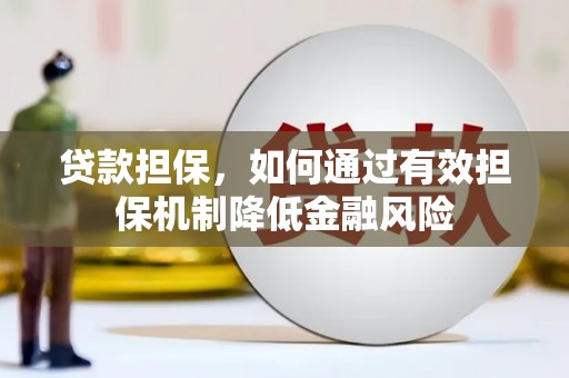 安龙贷款担保，如何通过有效担保机制降低金融风险