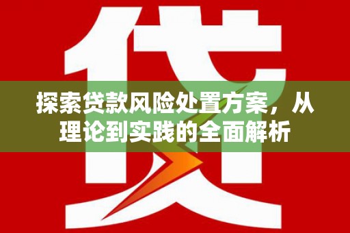 安龙探索贷款风险处置方案，从理论到实践的全面解析