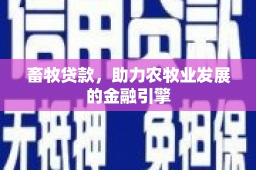 安龙畜牧贷款，助力农牧业发展的金融引擎